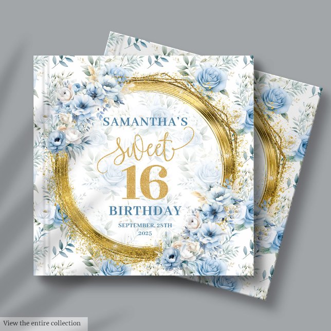 Chic Light Blue Sweet 16 Guest Memory Album Gift Book (Chic Light Blue Sweet 16 Guest Memory Album Gift Guest Book)