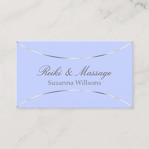 Chic Light Blue with White Gold Decor Professional Business Card