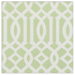 Chic Light Green and White Trellis Lattice Pattern Fabric