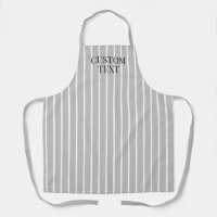 Chic light grey butcher stripe catering aprons