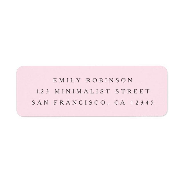 Chic light pink minimalist return address labels (Front)