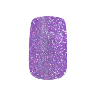 Chic Light Purple Glitter Minx Nail Art