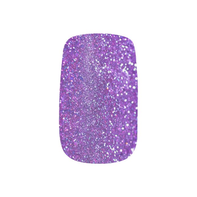 Chic Light Purple Glitter Minx Nail Art (Left Thumb)
