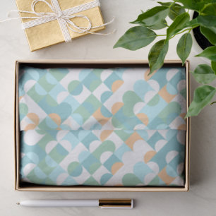 Chic Light Teal Blue Green Circles Art Pattern Tissue Paper