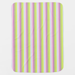 Chic Lilac Lavender Light Green Stripes Pattern Receiving Blanket