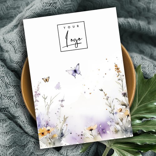 Chic Lilac Wildflower Blank Logo Jewelry Display Business Card