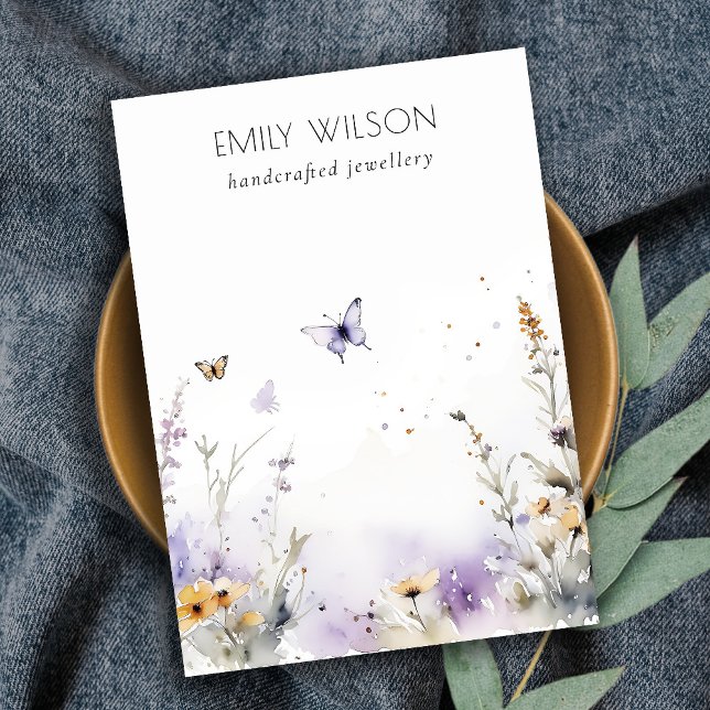 Chic Lilac Wildflower Blank Logo Jewelry Display Business Card (Creator Uploaded)
