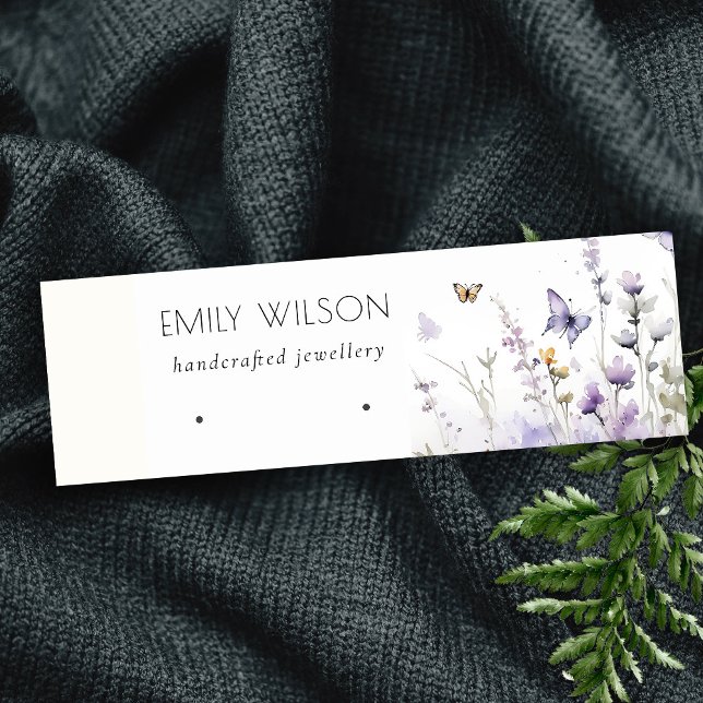 Chic Lilac Wildflower Earring Stud Hoop Display Mini Business Card (Creator Uploaded)