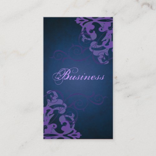 Chic Liliac Scroll Blue Business Card