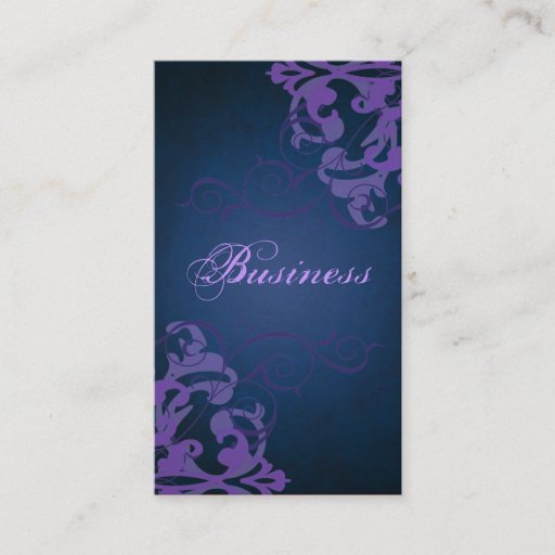 Customizable Chic Liliac Scroll Blue Business Card