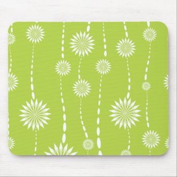 Chic Lime Green Floral Computer Mouse Mouse Pad by celebrateitgifts at Zazzle