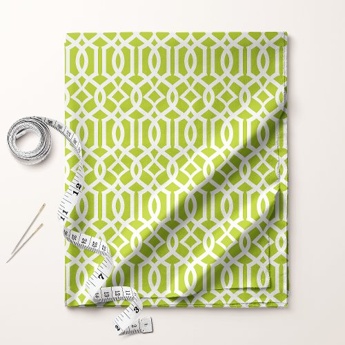 Chic Lime Green Trellis Lattice Pattern Fabric