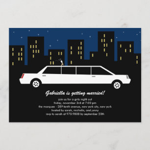 Chic Limousine Bachelorette Party Invitations