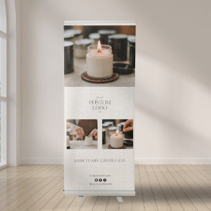 Chic Linen Photo Business Event Display Marketing Retractable Banner