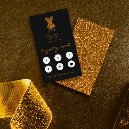 Chic Lingerie Boutique Gold Logo Loyalty Card