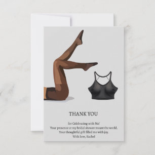 Chic Lingerie Theme Bridal Shower  Thank You Card