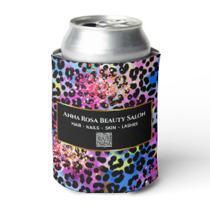 *~* Chic LIPS Glitter Animal Leopard Spots QR Can Cooler