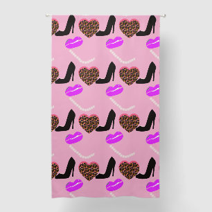 Chic Lips Heels Pearls Blackout Curtains