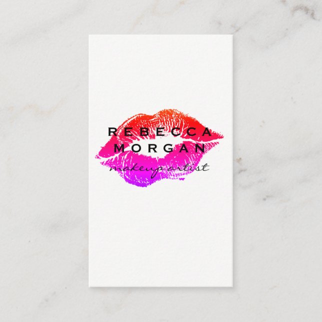 Chic Lipstick Kiss Business Card (Front)