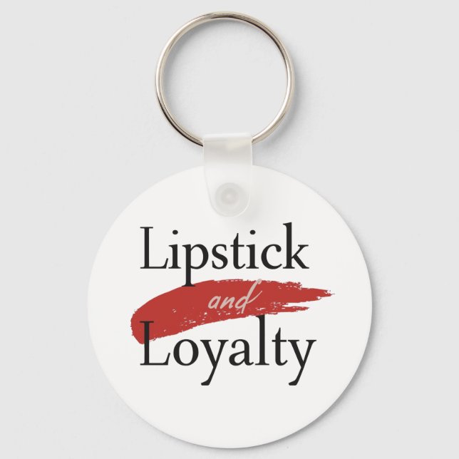 Chic Lipstick Smear and Loyalty Keychain (Front)