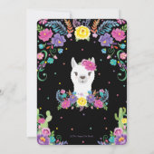 Chic Llama Mexican Floral Baby Shower Chalkboard Invitation (Back)