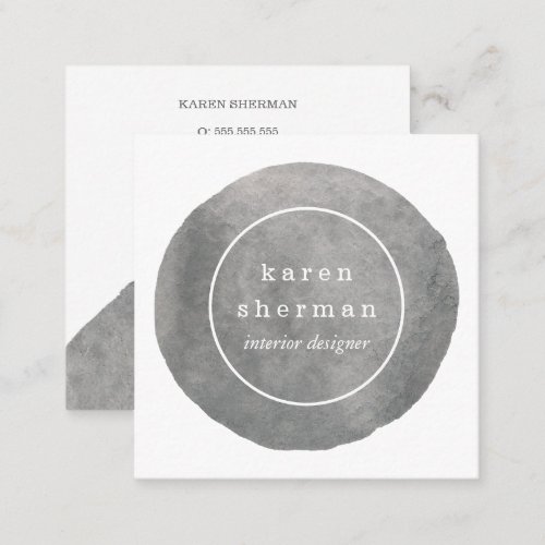 Chic logo professional trendy grey social media square business card