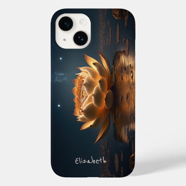 Chic Lotus Flower Dark Case-Mate iPhone Case (Back)