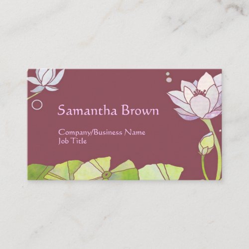 Elegant Lotus Flowers Business Cards