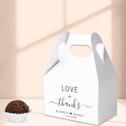 Chic Love And Thanks Wedding Favor Boxes