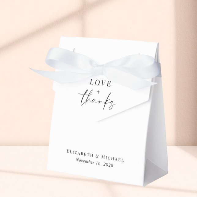 Chic Love And Thanks Wedding Favor Boxes (Creator Uploaded)