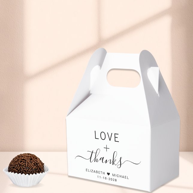 Chic Love And Thanks Wedding Favor Boxes (Creator Uploaded)
