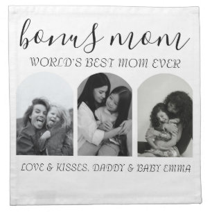 Chic Love Black & White Photo Stepmom Mothers Day  Cloth Napkin