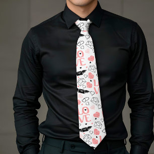 Chic Love Lettering Hand Drawn Heart Tie