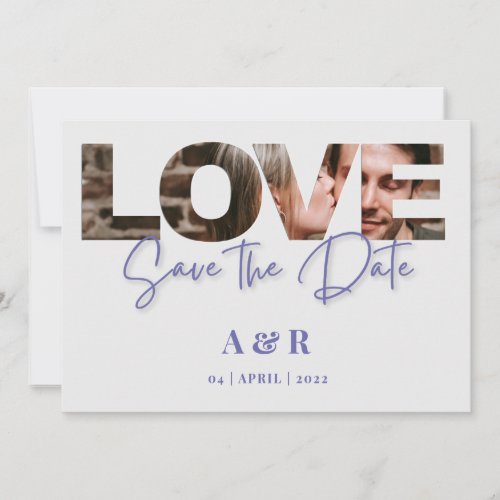 Chic Love Letters Photo Cutout Save The Date