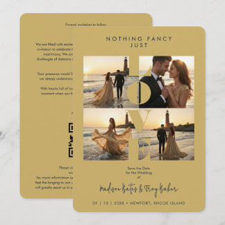 Chic Love Quote Elegant Modern 4 -Photo Wedding Save The Date