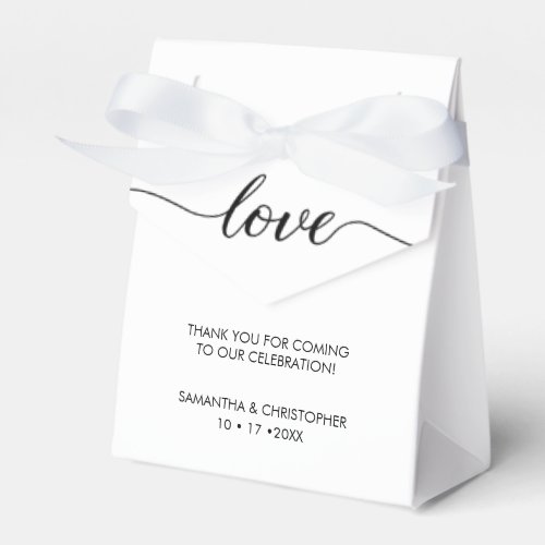 Chic Love Script Custom Engagement Party  Favor Boxes
