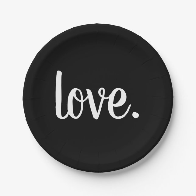 chic LOVE. script Paper Plates (Front)