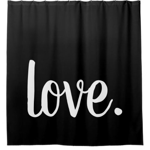 chic LOVE script Shower Curtain
