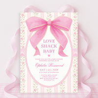 Chic Love Shack Pink Bow Lace Girl Baby Shower
