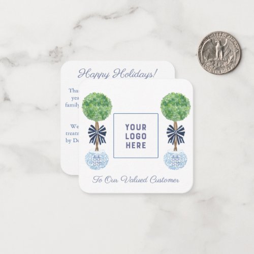 Chic Loyal Client Holidays Thank You Discount Logo Note Card