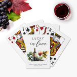 Chic Lucky In Love Watercolor Winery  Poker Cards<br><div class="desc">These Chic Lucky In Love Watercolor Winery Playing Cards showcase an elegant watercolor illustration and stylish rustic calligraphy. They make perfect bridal shower favors to delight guests,  especially at a vine-themed or vineyard celebration. Easily customizable,  they add a unique and charming touch to any event.</div>