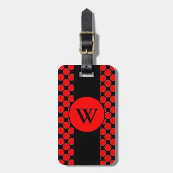 Chic Luggage/bag Tag_01 Red Dots/black Stripe Luggage Tag by GiftMePlease at Zazzle