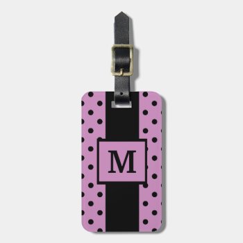 Chic Luggage/bag Tag  07 Black Dots/46 Violet by GiftMePlease at Zazzle