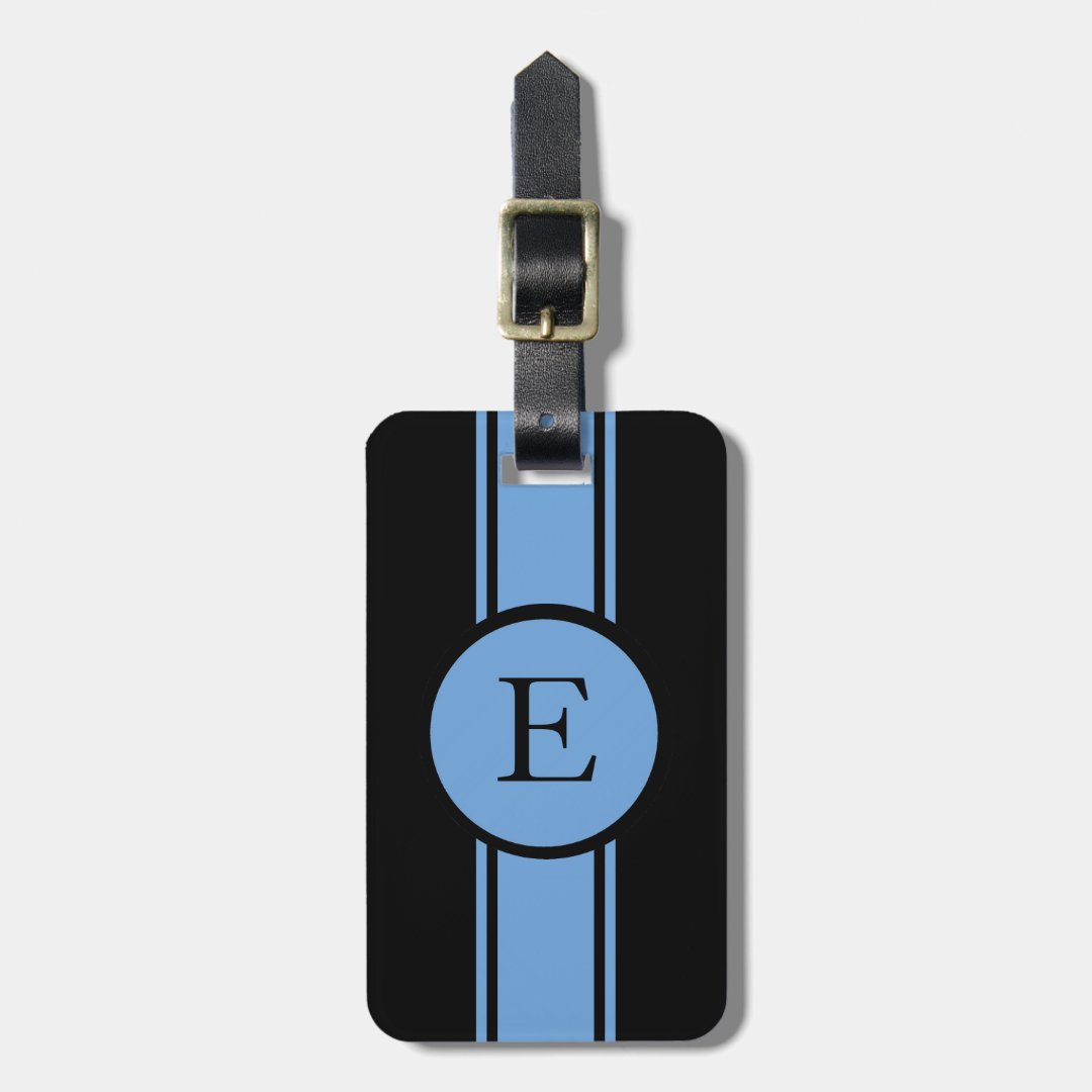 CHIC LUGGAGE/BAG TAG_153 BLUE/BLACK/MONOGRAM LUGGAGE TAG Zazzle
