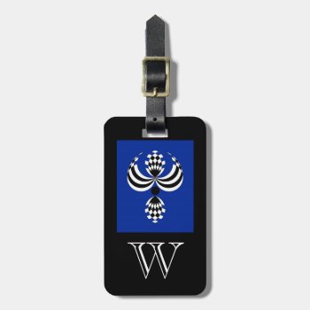 Chic Luggage/bag Tag  166 Dk Blue/black/monogram Luggage Tag by GiftMePlease at Zazzle