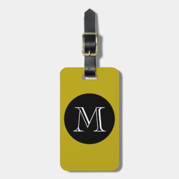 Chic Luggage/bag Tag_191 Yellow/black/monogram Luggage Tag by GiftMePlease at Zazzle