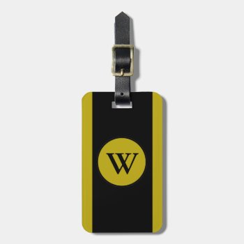 Chic Luggage/bag Tag_191 Yellow /black Stripe Luggage Tag by GiftMePlease at Zazzle