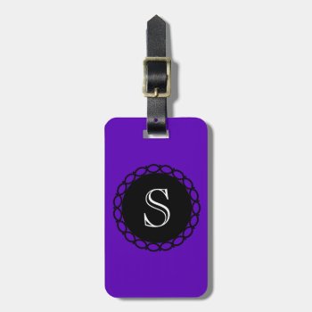 Chic Luggage/bag Tag_194 Purple/monogram Luggage Tag by GiftMePlease at Zazzle