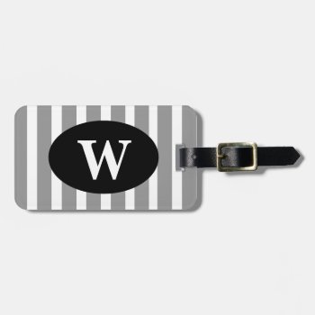 Chic Luggage/bag Tag_252 Gray/ White Stripes Luggage Tag by GiftMePlease at Zazzle