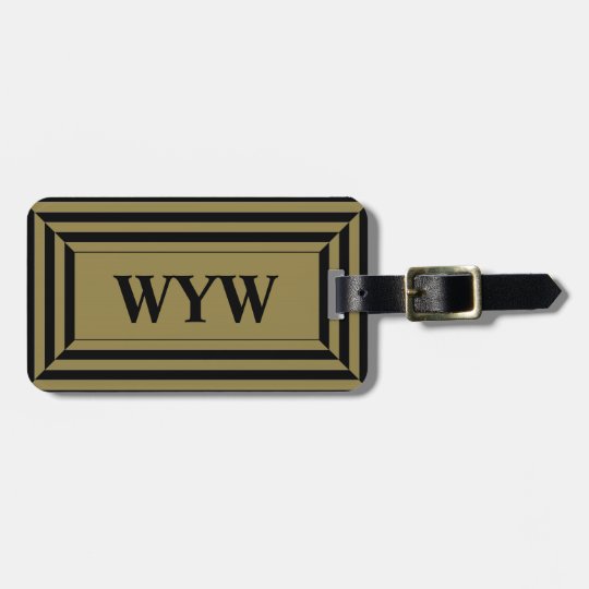 CHIC LUGGAGE/BAG TAG_47 DEEP TAN_GEOMETRIC _2 LUGGAGE TAG